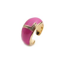 Nihaojewelry Fashion English Letters Drop Oil Micro-inlaid Zircon Adjustable Ring Wholesale Jewelry sku image 12