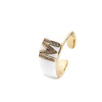 Nihaojewelry Fashion English Letters Drop Oil Micro-inlaid Zircon Adjustable Ring Wholesale Jewelry sku image 13