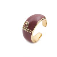 Nihaojewelry Fashion English Letters Drop Oil Micro-inlaid Zircon Adjustable Ring Wholesale Jewelry sku image 16