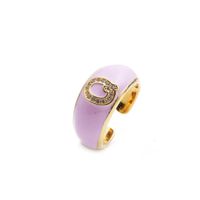 Nihaojewelry Fashion English Letters Drop Oil Micro-inlaid Zircon Adjustable Ring Wholesale Jewelry sku image 17