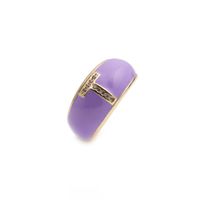Nihaojewelry Fashion English Letters Drop Oil Micro-inlaid Zircon Adjustable Ring Wholesale Jewelry sku image 20