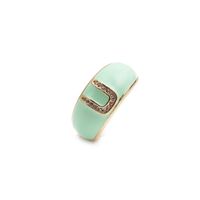 Nihaojewelry Fashion English Letters Drop Oil Micro-inlaid Zircon Adjustable Ring Wholesale Jewelry sku image 21