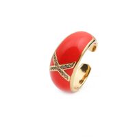 Nihaojewelry Fashion English Letters Drop Oil Micro-inlaid Zircon Adjustable Ring Wholesale Jewelry sku image 24