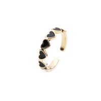 Nihaojewelry Drop Oil Heart Opening Adjustable Ring Wholesale Jewelry sku image 1