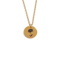 Wholesale Fashion Flower Pattern Pendant Stainless Steel Necklace Nihaojewelry sku image 11