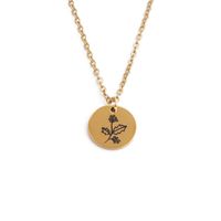 Wholesale Fashion Flower Pattern Pendant Stainless Steel Necklace Nihaojewelry sku image 12