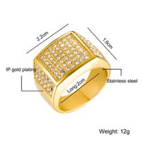 Nihaojewelry Mode Géométrique Plein Diamant Bague En Acier Inoxydable Bijoux En Gros sku image 1