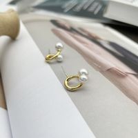 Wholesale Fashion Thin Chain Pearl Pendant Copper Necklace Nihaojewelry sku image 1