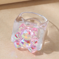 Nihaojewelry Wholesale Jewelry Simple Resin Transparent Bear Ring main image 2