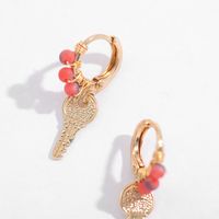 Nihaojewelry Wholesale Jewelry Retro New Alloy Key Beads Winding Earrings main image 3