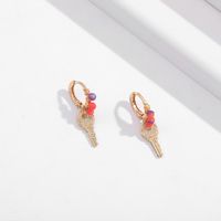Nihaojewelry Wholesale Jewelry Retro New Alloy Key Beads Winding Earrings main image 4