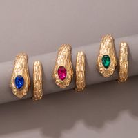 Nihaojewelry المجوهرات بالجملة ثلاثة ألوان الأفعى نمط قابل للتعديل سبائك حلقة 3-قطعة مجموعة main image 5