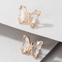 Nihaojewelry Wholesale Jewelry New Korean Transparent Acrylic Butterfly Earrings sku image 1