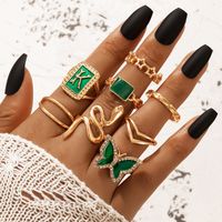 Nihaojewelry Wholesale Jewelry New Geometric Butterfly Alloy Letter Ring Set main image 1