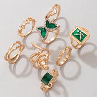 Nihaojewelry Wholesale Jewelry New Geometric Butterfly Alloy Letter Ring Set sku image 1