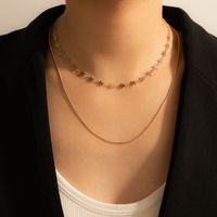 Nihaojewelry الجملة مجوهرات جديد نجمة الموضة سلسلة طبقة مزدوجة قلادة main image 1