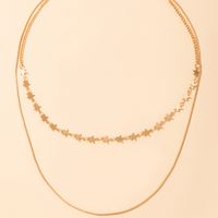 Nihaojewelry الجملة مجوهرات جديد نجمة الموضة سلسلة طبقة مزدوجة قلادة main image 3