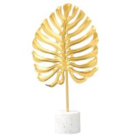 Nordic Creative Metal Ornaments Gold Wrought Iron Marble Bottom Monstera Decoration Home Crafts Decoration Ornaments main image 6