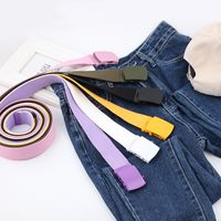 Wholesale Casual Smooth Buckle Solid Color Woven Canvas Belt Nihaojewelry main image 5