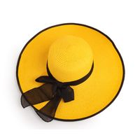 Wholesale Fashion Bows Big Eaves Sunshade Straw Hat sku image 5