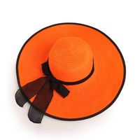 Wholesale Fashion Bows Big Eaves Sunshade Straw Hat sku image 6