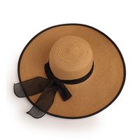 Wholesale Fashion Bows Big Eaves Sunshade Straw Hat sku image 7