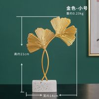 Nordic Creative Metal Ornaments Gold Wrought Iron Marble Bottom Monstera Decoration Home Crafts Decoration Ornaments sku image 5