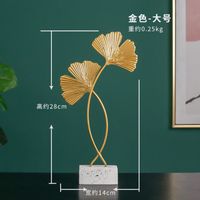 Nordic Creative Metal Ornaments Gold Wrought Iron Marble Bottom Monstera Decoration Home Crafts Decoration Ornaments sku image 6
