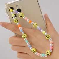 Nihaojewelry Wholesale Accessories Mixed Color Round Beads Yellow Smiley Face Mobile Phone Lanyard main image 3