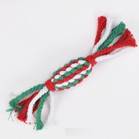 Wholesale Simple Christmas Candy Color Cotton Rope Knot Pet Toy Nihaojewelry main image 3