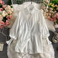 Wholesale Solid Color Knitted Long Sleeve Shirt Skirt Two-piece Suit Nihaojewelry main image 6