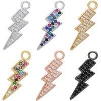 Wholesale Micro-inlaid Colored Diamond Lightning Pendant Nihaojewelry main image 1