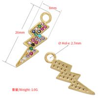 Wholesale Micro-inlaid Colored Diamond Lightning Pendant Nihaojewelry main image 3