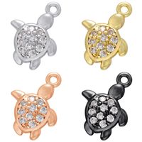 Großhandel Mikro Eingelegter Weißer Zirkonium Mini-schildkrötenanhänger Nihaojewelry main image 1