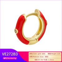 Großhandel Farbe Mikro Eingelegte Zirkon Kupfer Ohrringe Nihao Schmuck main image 5