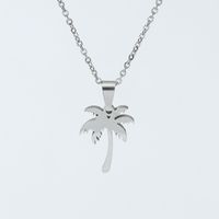 Beach Coconut Tree Necklace Tropical Mori Style Stainless Steel Plant Pendant European And American Personalized Fashion Ornament main image 6