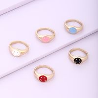 New Fashion Cartoon Drip Oil Smiley Face Ring Wholesale Nihaojewelry main image 1