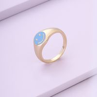 New Fashion Cartoon Drip Oil Smiley Face Ring Wholesale Nihaojewelry main image 5