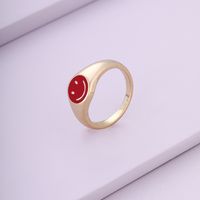 New Fashion Cartoon Drip Oil Smiley Face Ring Wholesale Nihaojewelry main image 4