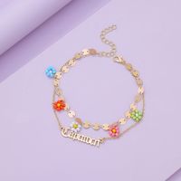 Wholesale Creative Beads Flower Letter Constellation Anklet Nihaojewelry main image 6