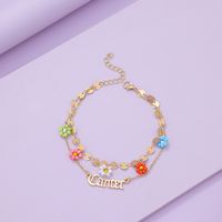 Wholesale Creative Beads Flower Letter Constellation Anklet Nihaojewelry main image 4