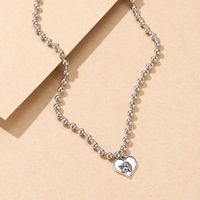 Wholesale Hip-hop Heart Angel Pendent Single Layer Round Bead Necklace Nihaojewelry main image 3