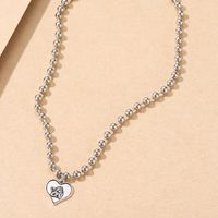 Wholesale Hip-hop Heart Angel Pendent Single Layer Round Bead Necklace Nihaojewelry main image 5