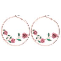 Europe And America Cross Border New Retro Hollow Out Rose Earrings Exaggerated Personalized Flower Metal Alloy Earrings Ear Clip Accessories main image 6