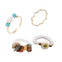 Wholesale Böhmisches Gewebtes Kies-smiley-ring-set Nihaojewelry main image 6