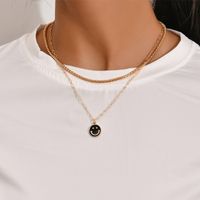 Simple Drop Oil Smile Pendant Multilayer Necklace Wholesale Nihaojewelry main image 1