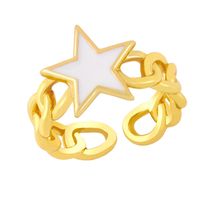 Wholesale Hollow Chain Five-pointed Star Copper Ring Nihaojewelry main image 4