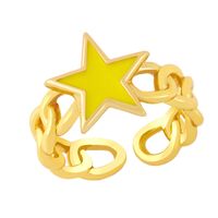 Wholesale Hollow Chain Five-pointed Star Copper Ring Nihaojewelry main image 5