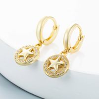 Großhandel Geometrische Sterne Blitz Blume Kupfer Ohrringe Nihaojewelry main image 4