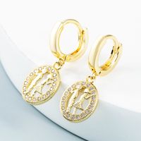 Wholesale Hollow Mermaid Penguin Copper Gold-plated Earrings Nihaojewelry main image 3